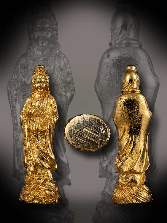 รูปหล่อเจ้าแม่กวนอิม หลวงปู่โต๊ะ วัดประดู่ฉิมพลี ปี2521 จ.กรุงเทพ สวยเดิม พร้อมกล่องเดิม-1