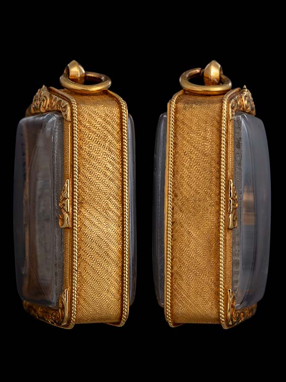 พระสมเด็จหลวงพ่อพริ้ง วัดบางปะกอก พิมพ์ฐาน7ชั้นบัว5เม็ด พร้อมเลี่ยมทองอย่างดี-1