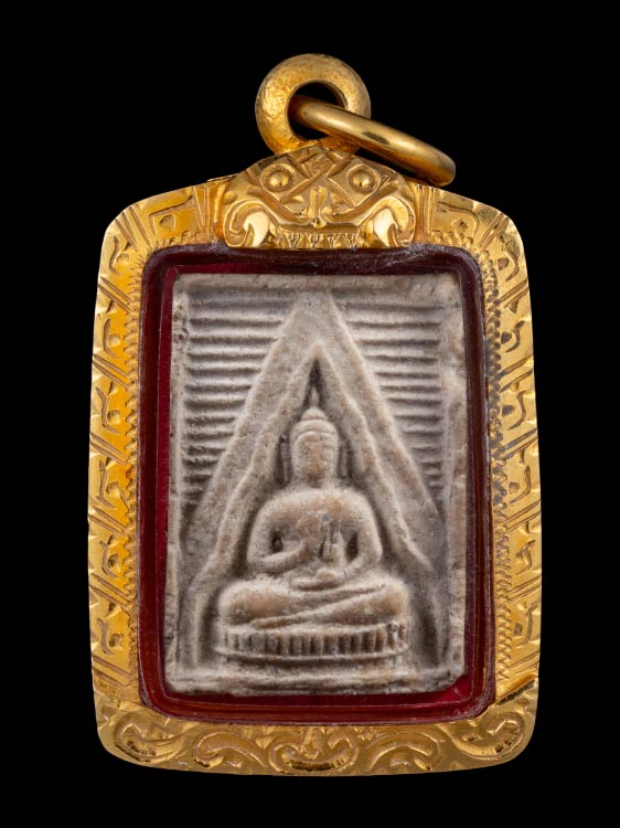 พระของขวัญวัดปากน้ำ รุ่น3 พิมพ์ลึก ปี2499 จ.กรุงเทพฯ พร้อมเลี่ยมทอง