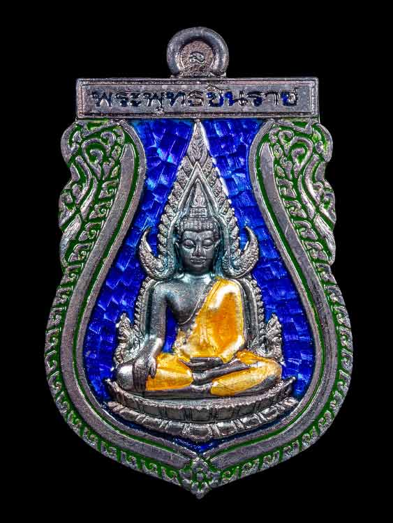 เหรียญพระพุทธชินราช เนื้อเงินลงยาสี สวยเดิม พร้อมกล่องเดิม-1