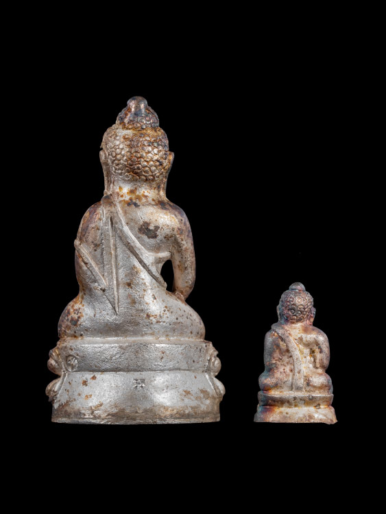 ชุดพระกริ่งพระชัยวัฒน์ หลวงปู่คร่ำ วัดวังหว้า เนื้อเงิน  หมายเลข538 พร้อมกล่องเดิม-1