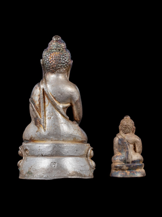 ชุดพระกริ่งพระชัยวัฒน์ หลวงปู่คร่ำ วัดวังหว้า เนื้อเงิน หมายเลข586 พร้อมกล่องเดิม-1