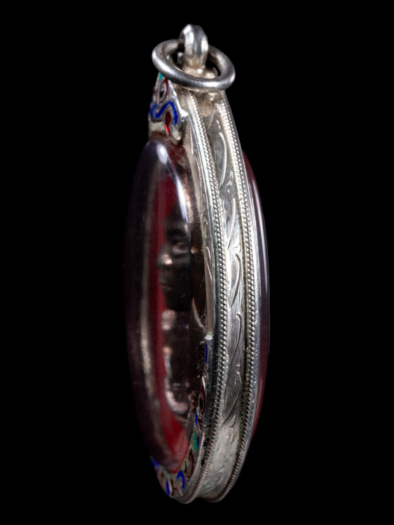 เหรียญหลวงพ่อสาคร  วัดหนองกรับ เนื้อนวะโลหะ จ.ระยอง พร้อมเลี่ยมเงิน-1