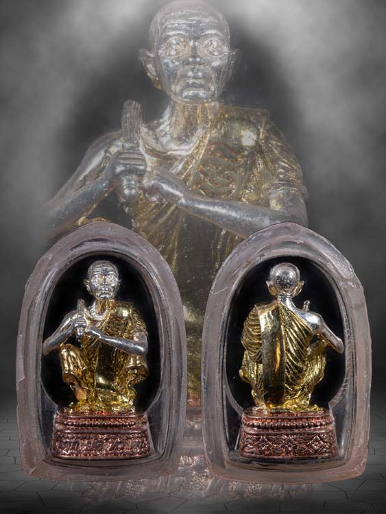 รูปหล่อหลวงพ่อคูณ วัดบ้านไร่ เนื้อเงินสามกษัตริย์-1