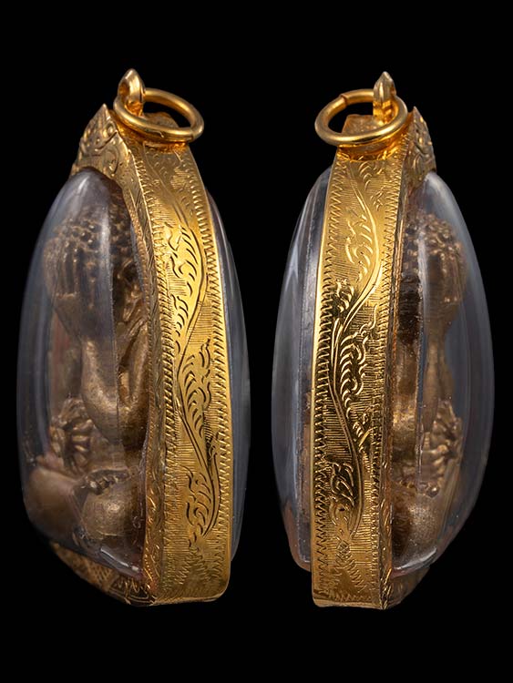 พระปิดตาอุดมโชคหลวงปู่หมุน วัดบ้านจาน ปี43 พร้อมเลี่ยมทอง-1