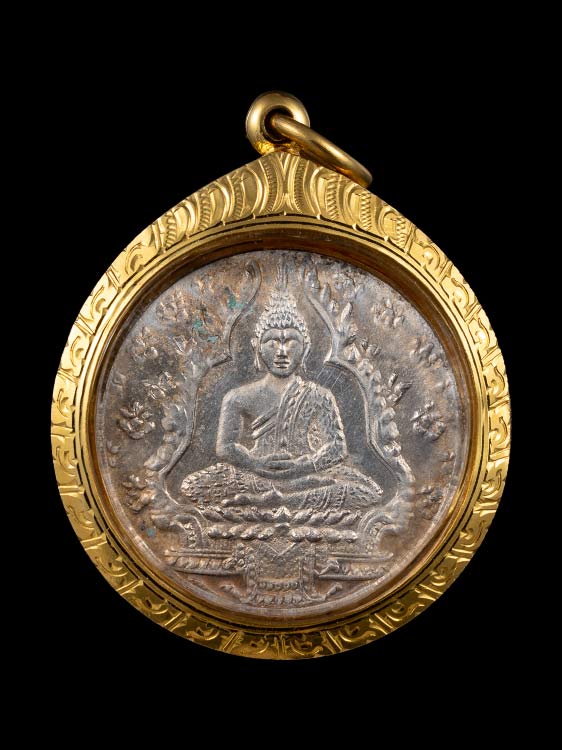 เหรียญพระแก้วมรกต วัดพระศรีฯ ปี2475 พร้อมเลี่ยมทอง