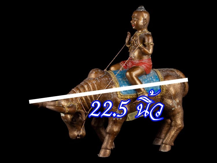 กุมารทองขี่วัวธนู หลวงพ่อแย้ม วัดสามง่าม จ.นครปฐม รุ่นแรก ขนาดใหญ่พิเศษ-1