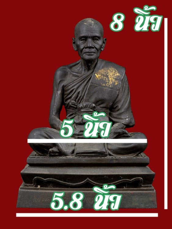 พระบูชาหลวงพ่อเนื่อง วัดจุฬามณี เนื้อโลหะ ปี2529 จ.สมุทรสงคราม-1