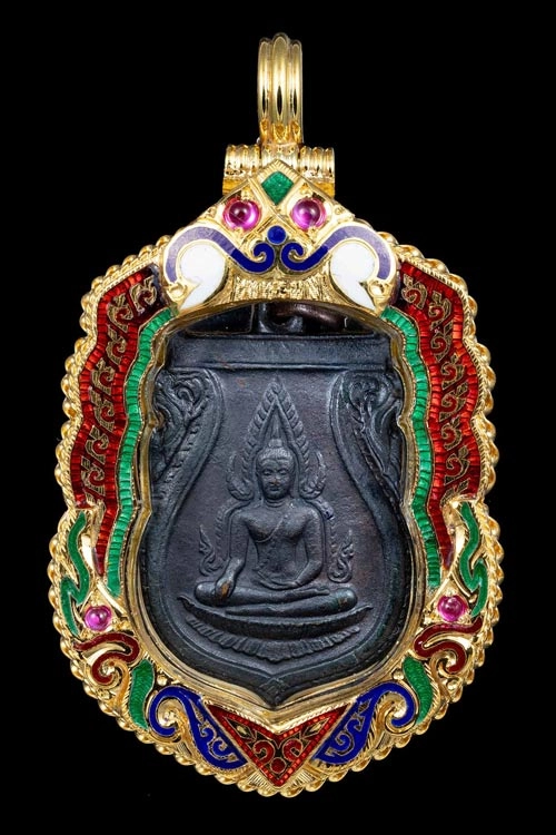 เหรียญพระพุทธชินราชอินโดจีน วัดสุทัศน์ สวยเดิมมาก พร้อมเลี่ยมทองลงยาสีสั่งทำ