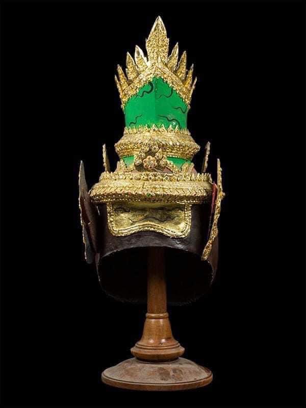 เศียรพ่อแก่ ลงสี เก่า ขนาดบูชาใหญ่ พร้อมฐาน-1