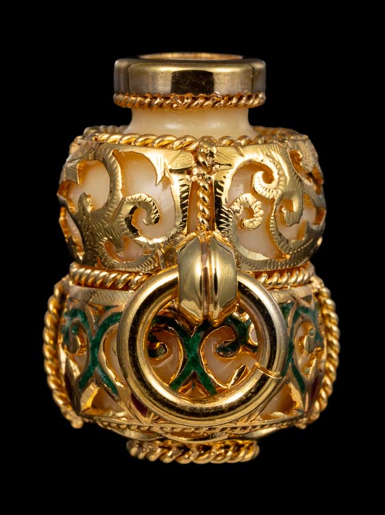 น้ำเต้าลพ.สดวัดปากน้ำรุ่นแรกสีงา(นิยม) เลี่ยมทองโบราณงานมืออย่างดีจากเจ้าของเดิม-1