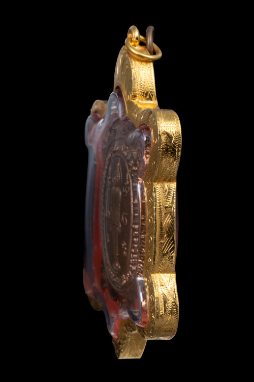 เหรียญเต่าหลวงปู่หลิว วัดไร่แตงทอง พิมพ์ใหญ่ สภาพสวย พร้อมเลี่ยมทอง-1