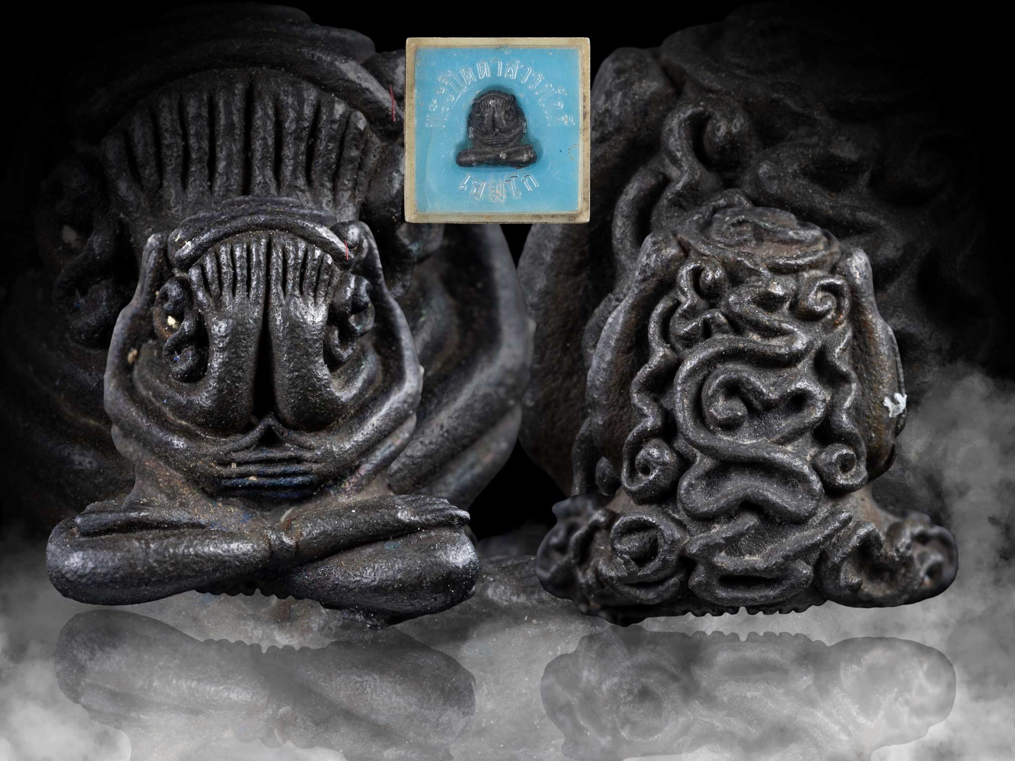 พระปิดตาสารพัดดี หลวงพ่อเกษม เขมโก จ.ลำปาง เนื้อนวะโลหะ พร้อมกล่องเดิม-1