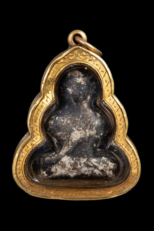 พระปิดตาหลวงพ่อทองสุข วัดสะพานสูง พร้อมเลี่ยมทองลงยาสีสั่งทำ-1