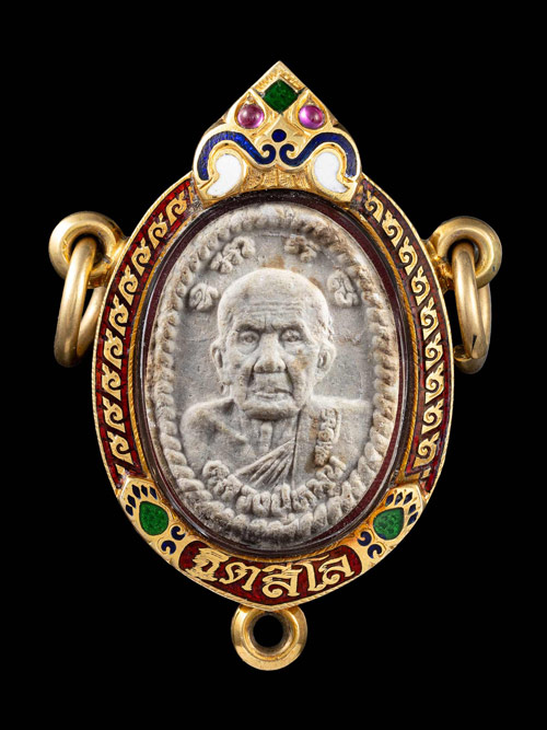 พระผงดวงเศรษฐี หลวงปู่หมุน วัดป่าหนองล่ม สภาพสวยมาก พร้อมเลี่ยมทองสั่งทำ