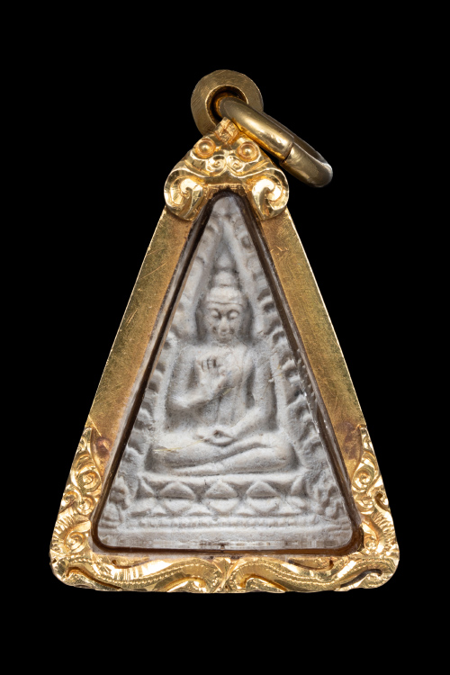 พระผงของขวัญ วัดปากน้ำ รุ่น4 นิยมหลังภ.สำเภา ปี2514 พร้อมเลี่ยมทองอย่างดี