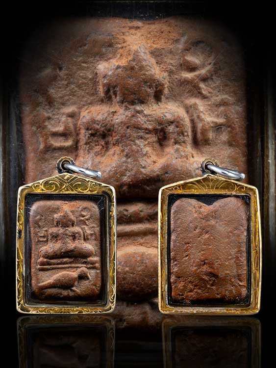 พระหลวงพ่อปาน วัดบางนมโค พิมพ์ทรงนก เลี่ยมทอง (สภาพผงเดิมหลุด) ราคาประหยัด-1