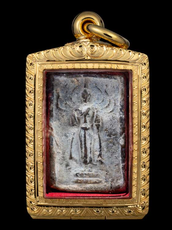 พระปิลันทน์ พิมพ์เปลวเพลิงสี่เหลี่ยม หายากมาก นิยม พร้อมตลับทอง1ใบ