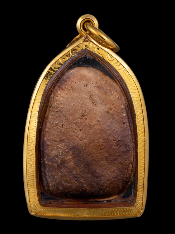 พระพุทธหลวงพ่อบุญ วัดกลางบางแก้ว พิมพ์ซุ้มแหลมเล็ก ปี2456 พร้อมเลี่ยมทอง-1