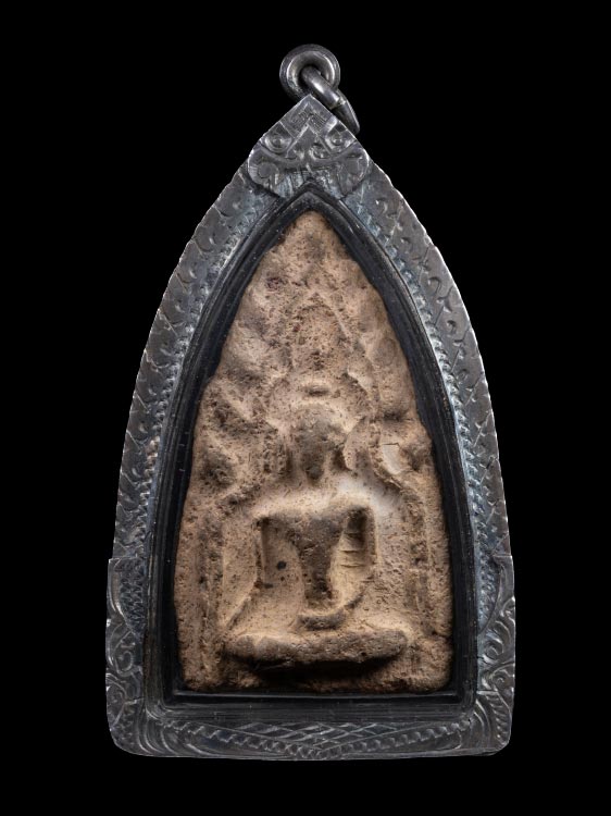 พระพลายคู่ตัดเดี่ยว กรุวัดบ้านกร่าง พิมพ์เทวดา เนื้อดิน จ.สุพรรณบุรี